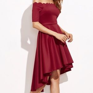 Burgundy Hi-Low dress